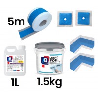Waterproofing Kit, Basic Tape, Corners, Collars, Acrylic Primer, up to 2m² cover