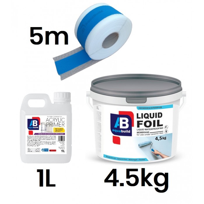 Waterproofing Kit, Basic Tape, Acrylic Primer, up to 5m² cover